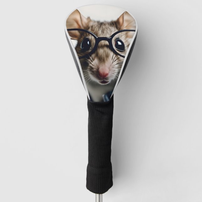 Feldmaus mit Brillen Golf Headcover (Vorderseite)