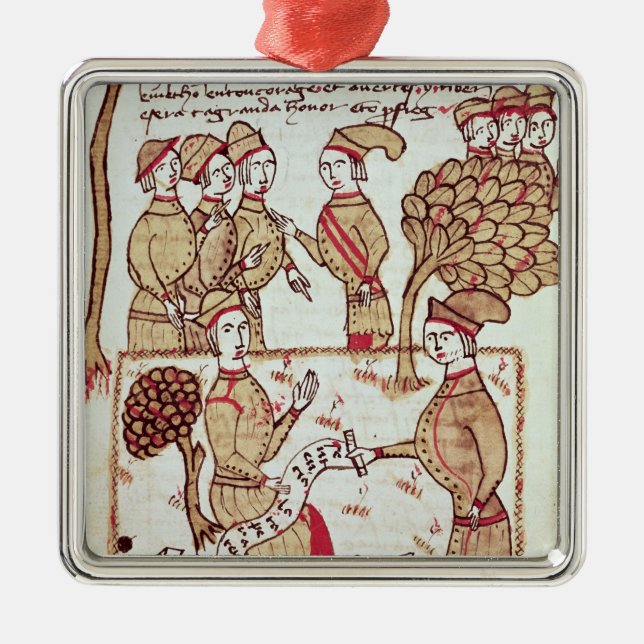 Feldmesser mit seinen Arbeitskräften Silbernes Ornament (Vorne)