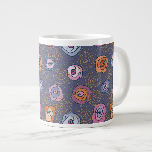 Feldmuster der Abstrakten Rose Jumbo-Tasse (Vorderseite Rechts)