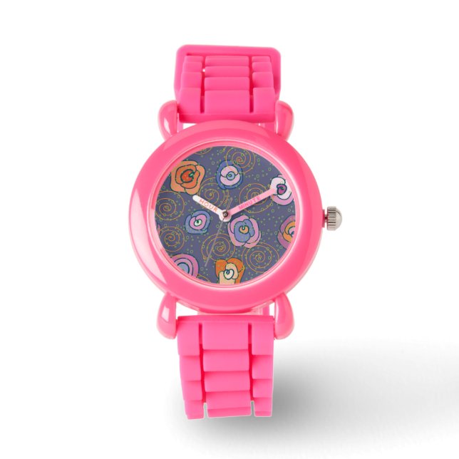 Feldmuster für abstrakte Rose Armbanduhr (Vorderseite)