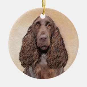 Feldspanelmalerei - Niedliche Hundekunst Keramik Ornament