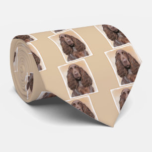 Feldspanelmalerei - Niedliche Original-Hundekunst Krawatte