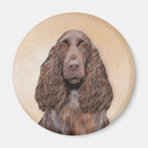 Feldspanelmalerei - Niedliche Original-Hundekunst Magnet