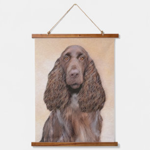 Feldspanelmalerei - Niedliche Original-Hundekunst Wandteppich Mit Holzrahmen