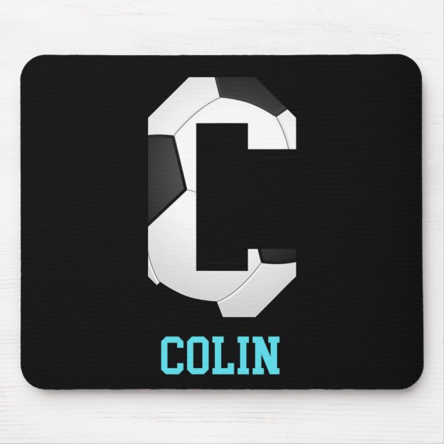 Feldtor Buchstabe Colin Alphabet Fußball  Mousepad (Vorne)