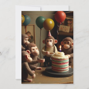 Feled Monkeys Anniversaire Carte de voeux Appartem