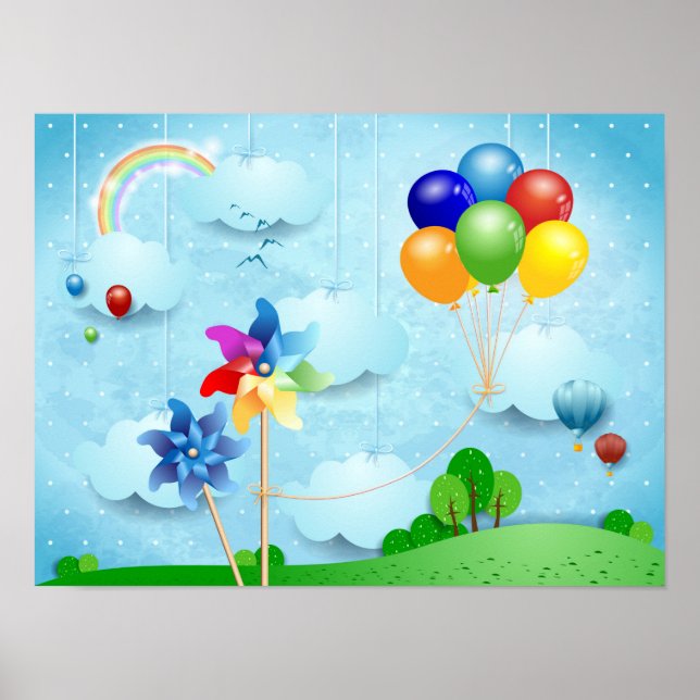 Felgen und Ballons Poster (Vorne)