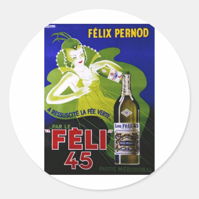 FELI 45 ABSINTH RUNDER AUFKLEBER (Vorderseite)