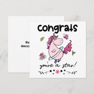 Félicats Star Cartoon Dancing Unicorn Carte d'Humo