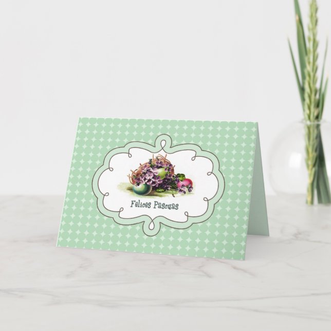 Felices Pascuas. Carte Pâques en espagnol (Devant)