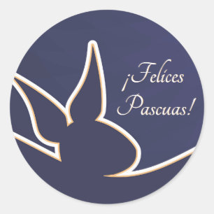Felices Pascuas Happy Easter Runder Aufkleber