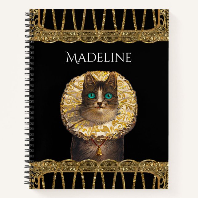 Felicette Knight Hübsch French Kitty II Monogram Notizbuch (Vorderseite)