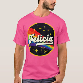 Felicia Rainbow in Space Vintag Style T-Shirt