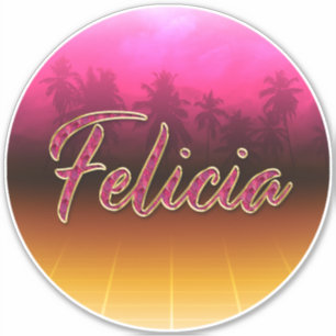 Felicia Vorname Name golden pink Aufkleber Sticker