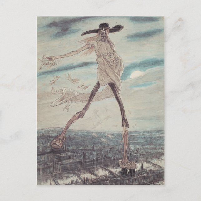 Felicien Rops: Der Satanic. Satan Sowing Tares Postkarte (Vorderseite)