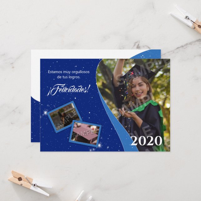 Felicitación o invitación de graduación einladung (Vorderseite/Rückseite Beispiel)