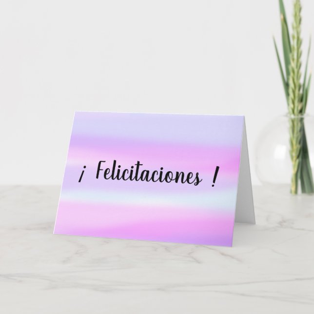 Felicitaciones Spanish Gratulationen Watercolor Karte (Vorderseite)