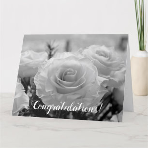Félicitations à la grande carte Mariage White Rose