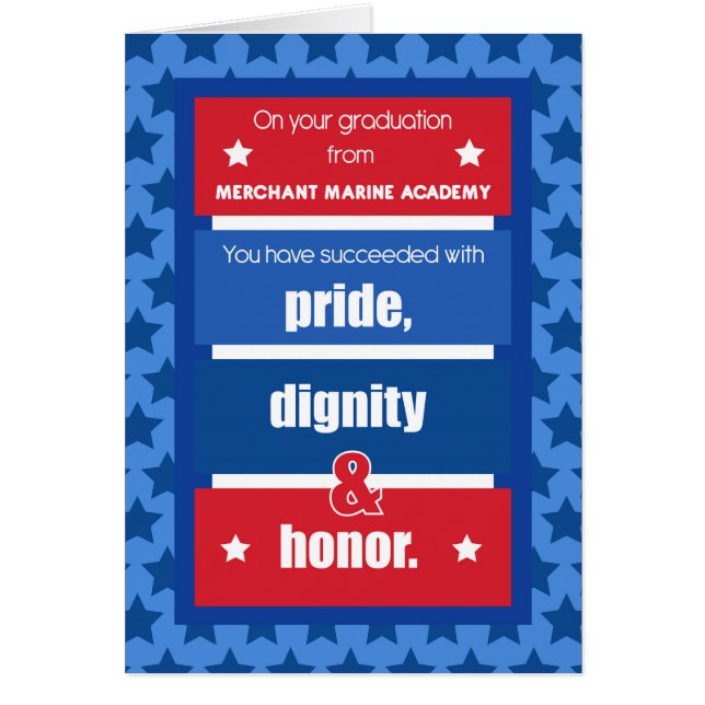 Félicitations à la Merchant Marine Academy Graduat (Devant)
