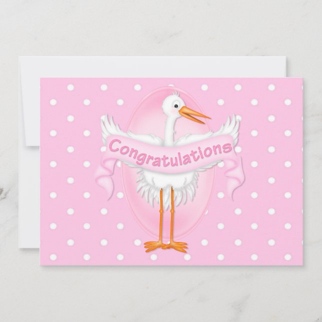 Félicitations à Stork Baby shower Invitation (Devant)