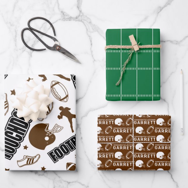 Félicitations au football Envelopper les feuilles  (Recto)