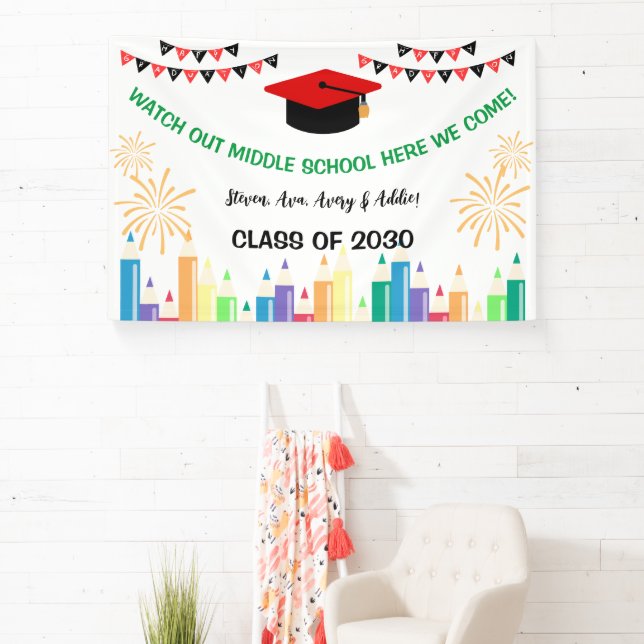 Félicitations Bannière de fête amusante et colorée (Insitu)