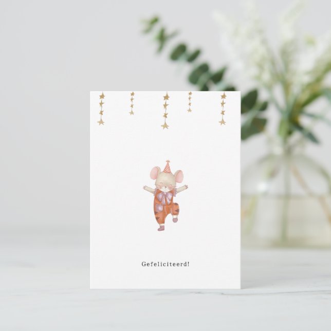 Félicitations Carte de anniversaire Jarig Théorie  (Debout devant)