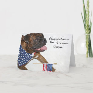 Félicitations Carte de boxeur New American Citizen