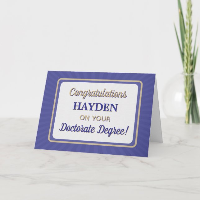 Félicitations ! Carte de diplôme de doctorat (Devant)