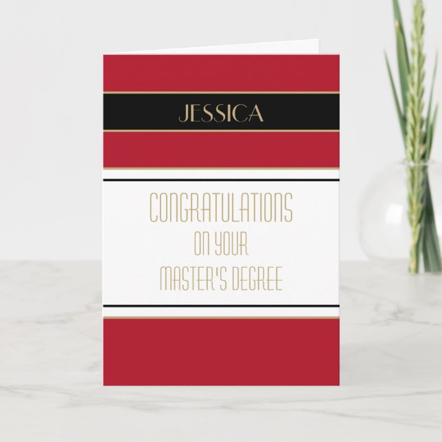 Félicitations carte de fin d'études de master (Devant)