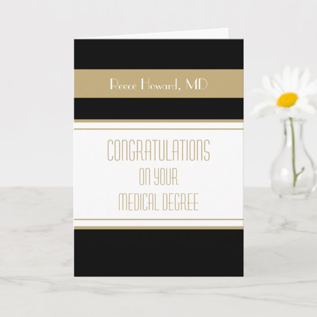 Félicitations carte de fin d'études de médecine (Petite plante)
