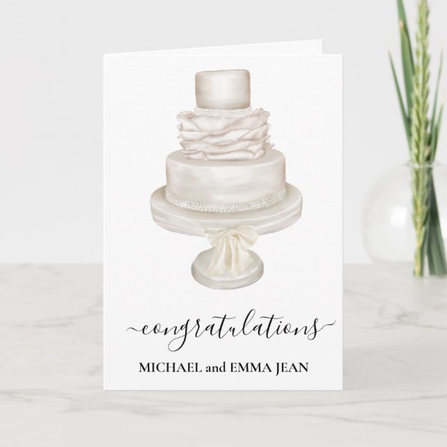 Félicitations Carte de gâteau de mariage personnal (Devant)