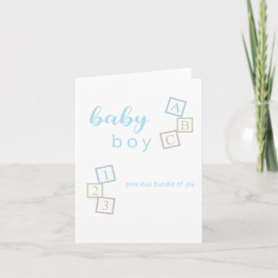 Félicitations Carte de Naissance Bébé Garçon