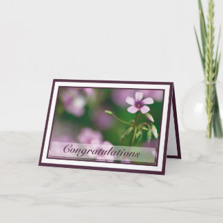Félicitations - carte de voeux rose d'oxalide