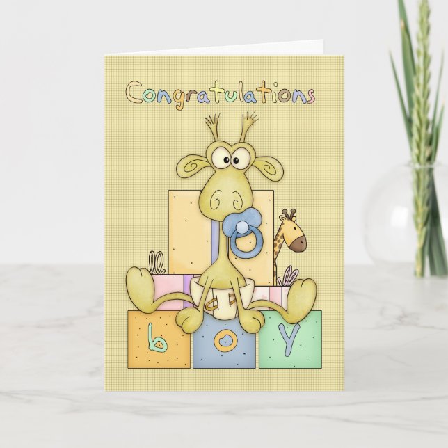 Félicitations Carte Enfant Naissance - Bébé Mignon (Devant)