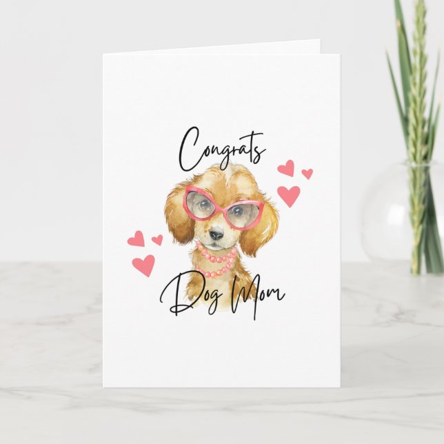 Félicitations Chien Maman Cartes de voeux (Devant)