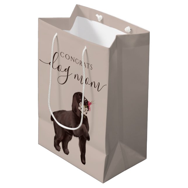 Félicitations Chien Maman Sac cadeau (Devant Angle)
