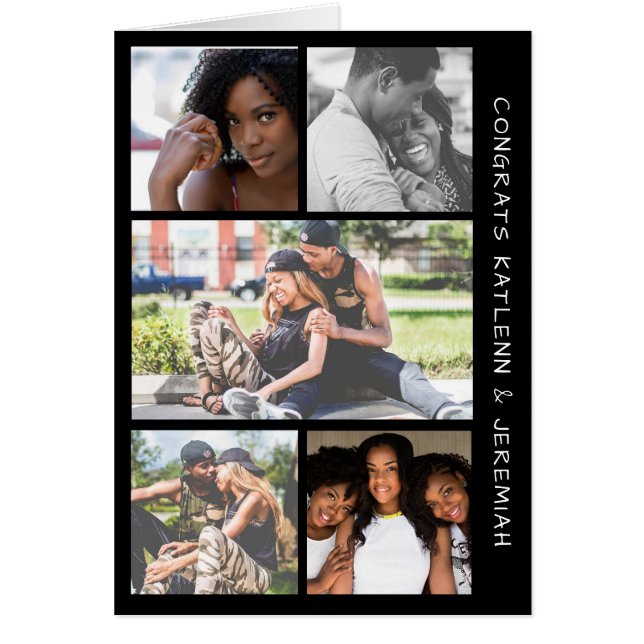 Félicitations Cinq Mariage photo (Devant)