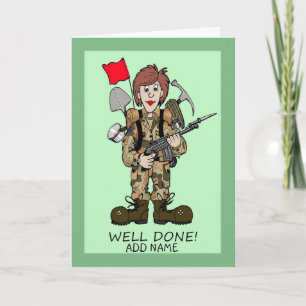 Félicitations d'être devenue une carte de soldat f
