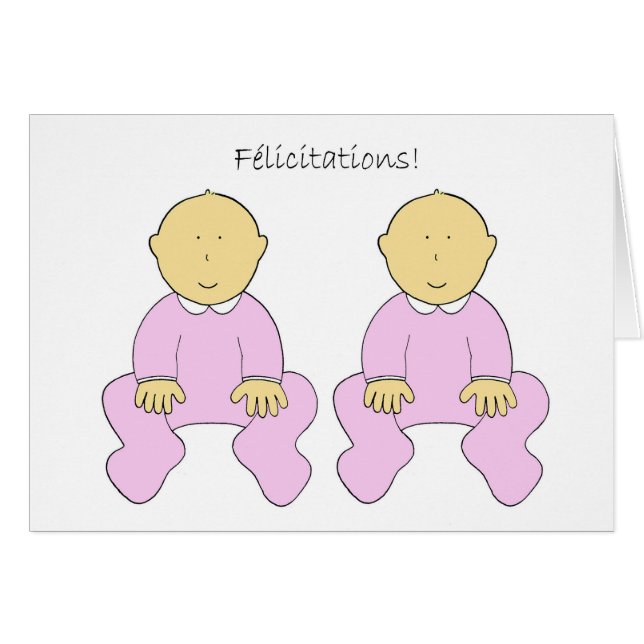 Félicitations, DoppelBabys, auf französisch (Vorderseite (Horizontal))