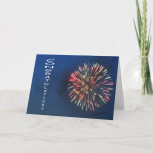 Félicitations et feux d'artifice - Carte d'Art Cad