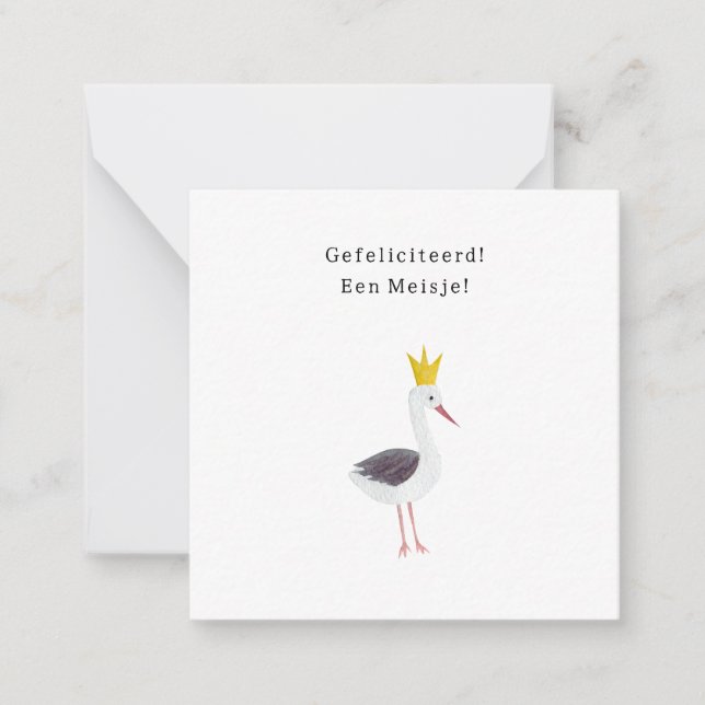 Félicitations Fille Nouveau-Née Carte de Naissance (Devant)