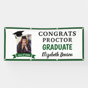 Félicitations Gradué sur mesure bannière Green Gre