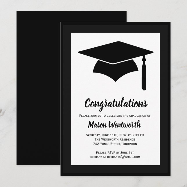 Félicitations Invitation à la remise des diplômes (Devant / Derrière)