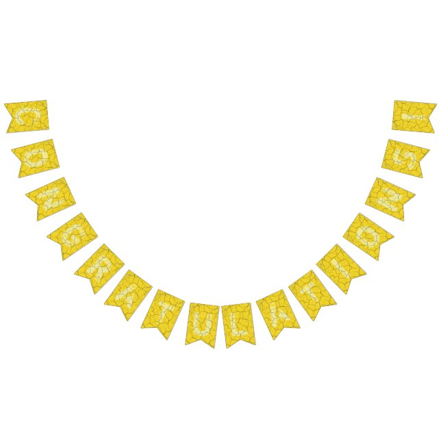 Félicitations Jaunes Craquées Drapeaux du Bunting  (Tout)