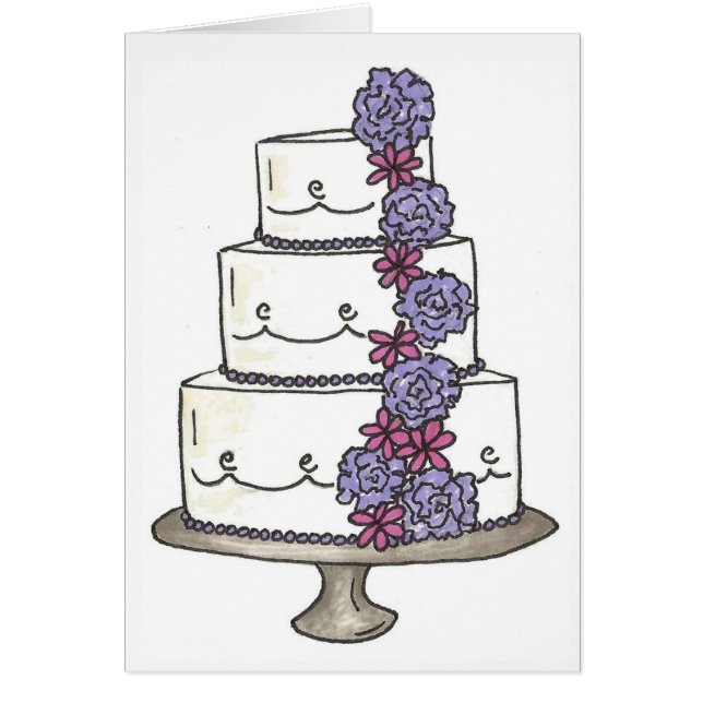Félicitations Mariage Anniversaire Floral Cake (Devant)