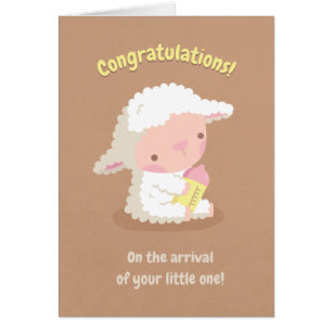 Félicitations Mignon Agneau Nouveau-Né