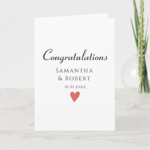 Félicitations minimalistes simples, carte Mariage