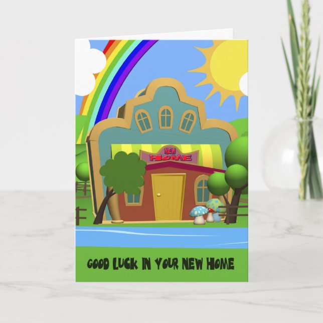 Félicitations Nouvelle maison Cartoon House carte (Devant)