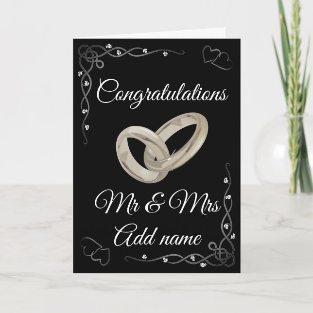 Félicitations personnalisées stylish carte m & mrs (Devant)